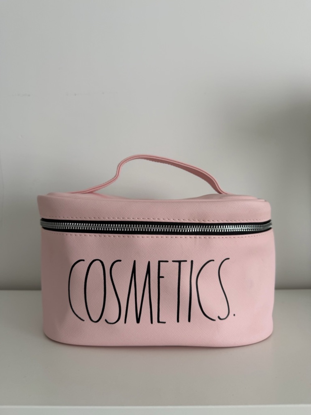 Rae Dunn Pink 'COSMETICS' Travel Makeup Bag